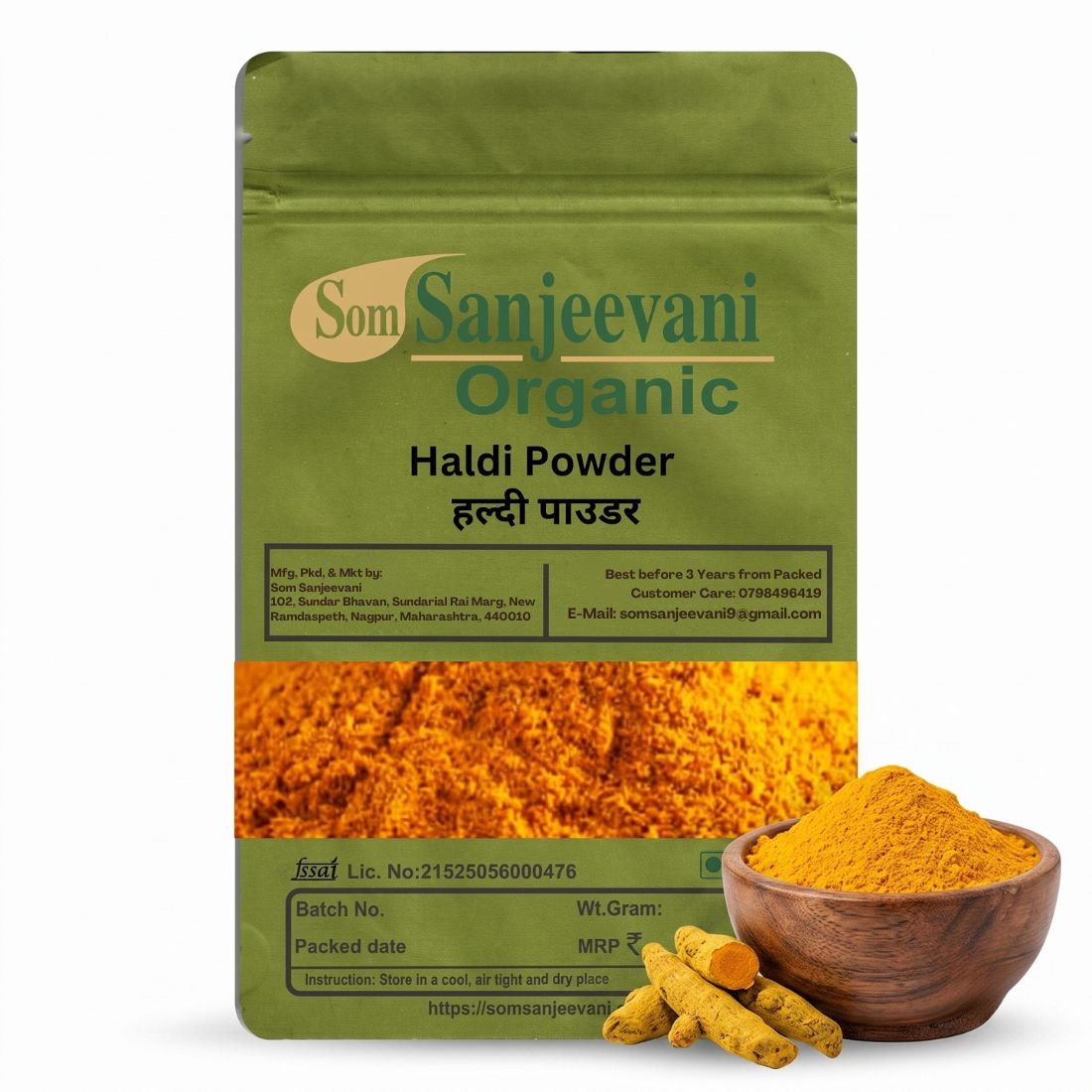 Haldi Powder Som Sanjeevani Organic For -Natural-असली-प्राकृतिक-
