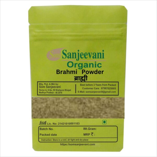 Brahmi Powder-Natural-Pure-No Mixing-Som Sanjeevani Organic