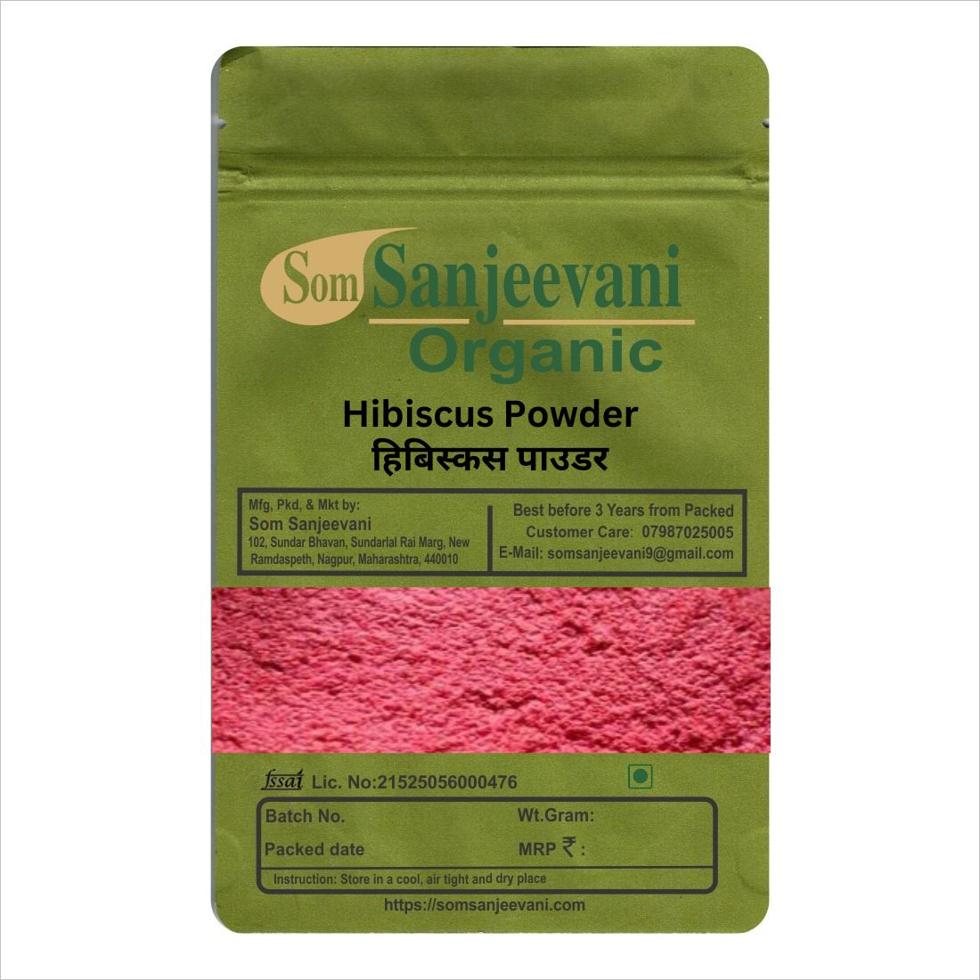 Hibiscus Powder-Natural-असली-Som Sanjeevani Organic