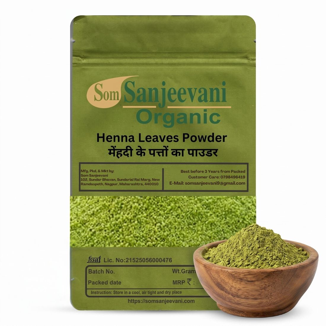 Henna Leaves Powder Som Sanjeevani Organic For-Natural-असली-प्राकृतिक