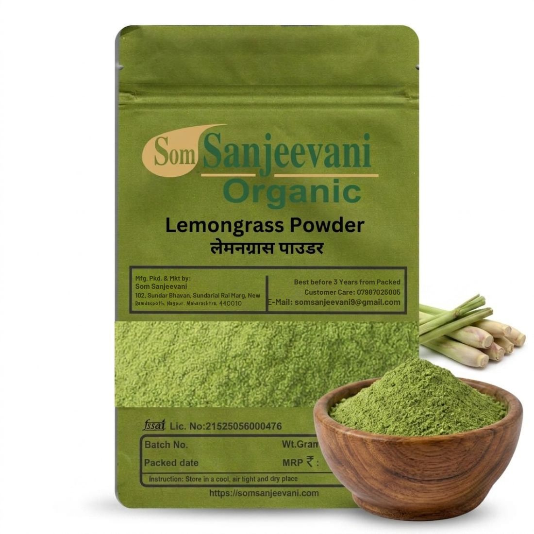 Lemon Grass Powder Som Sanjeevani Organic For-Natural-असली-प्राकृतिक