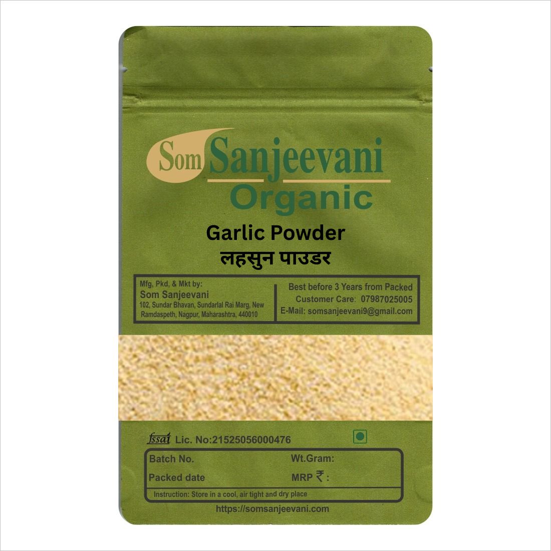 Garlic Lehsan Dry Powder-Natural-असली-Som Sanjeevani Organic