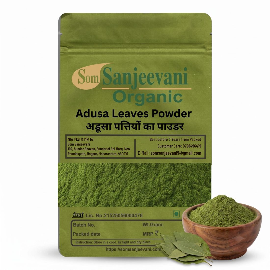 Adusa leaves Powder Som Sanjeevani Organic For |Herbal Support for Respiratory Wellness & Daily Care