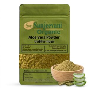AloeVera Leaf Powder Som Sanjeevani Organic For|Promotes Healthy Skin & Hair Nourishment|Daily Wellness
