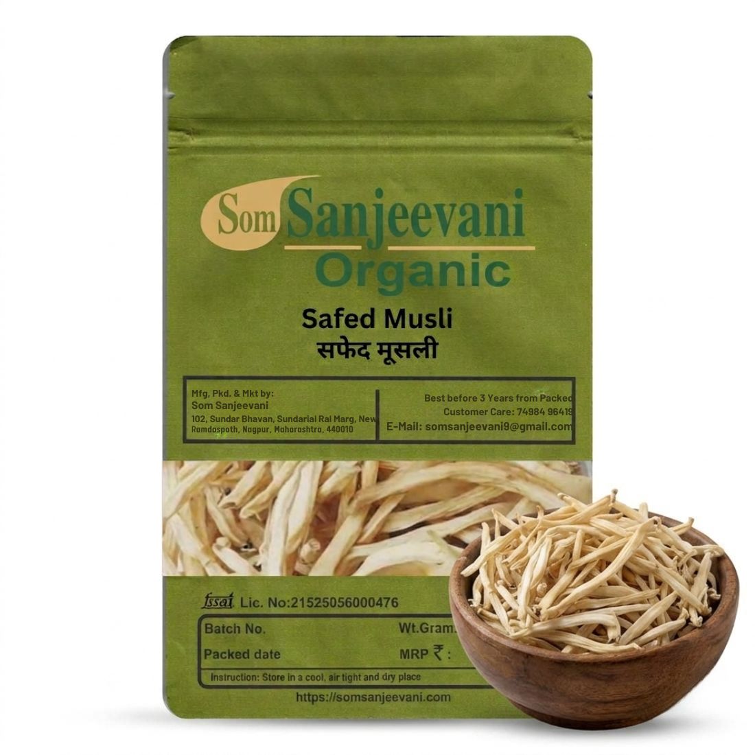 Safed Musli Root|Siva Musli Podi|Shweta Musli Som Sanjeevani Organic For Boost Stamina|Strength&Overall Vitality
