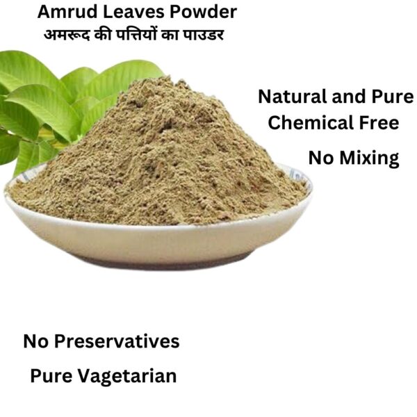 Amrud Guava Leaves Powder-essential nutrients-Strengthens digestive system -Som Sanjeevani Organic - Image 3