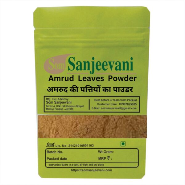 Amrud Guava Leaves Powder-essential nutrients-Strengthens digestive system -Som Sanjeevani Organic