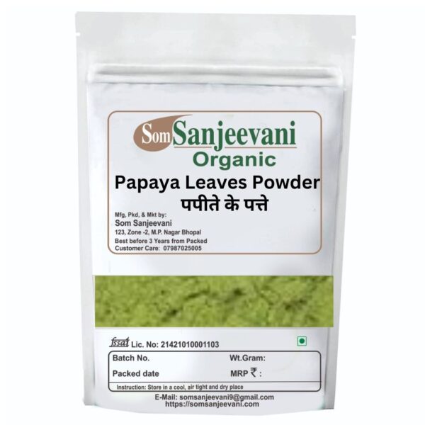 Papaya Leaves Powder-Natural-Pure-No Mixing-Som Sanjeevani Organic