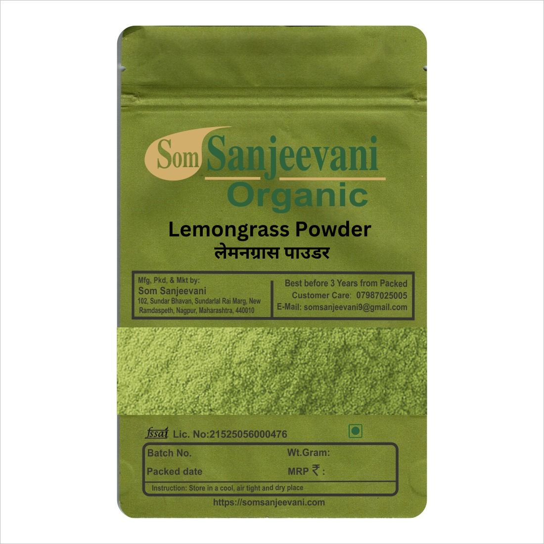 Lemon Grass Powder-Natural-असली-Som Sanjeevani Organic