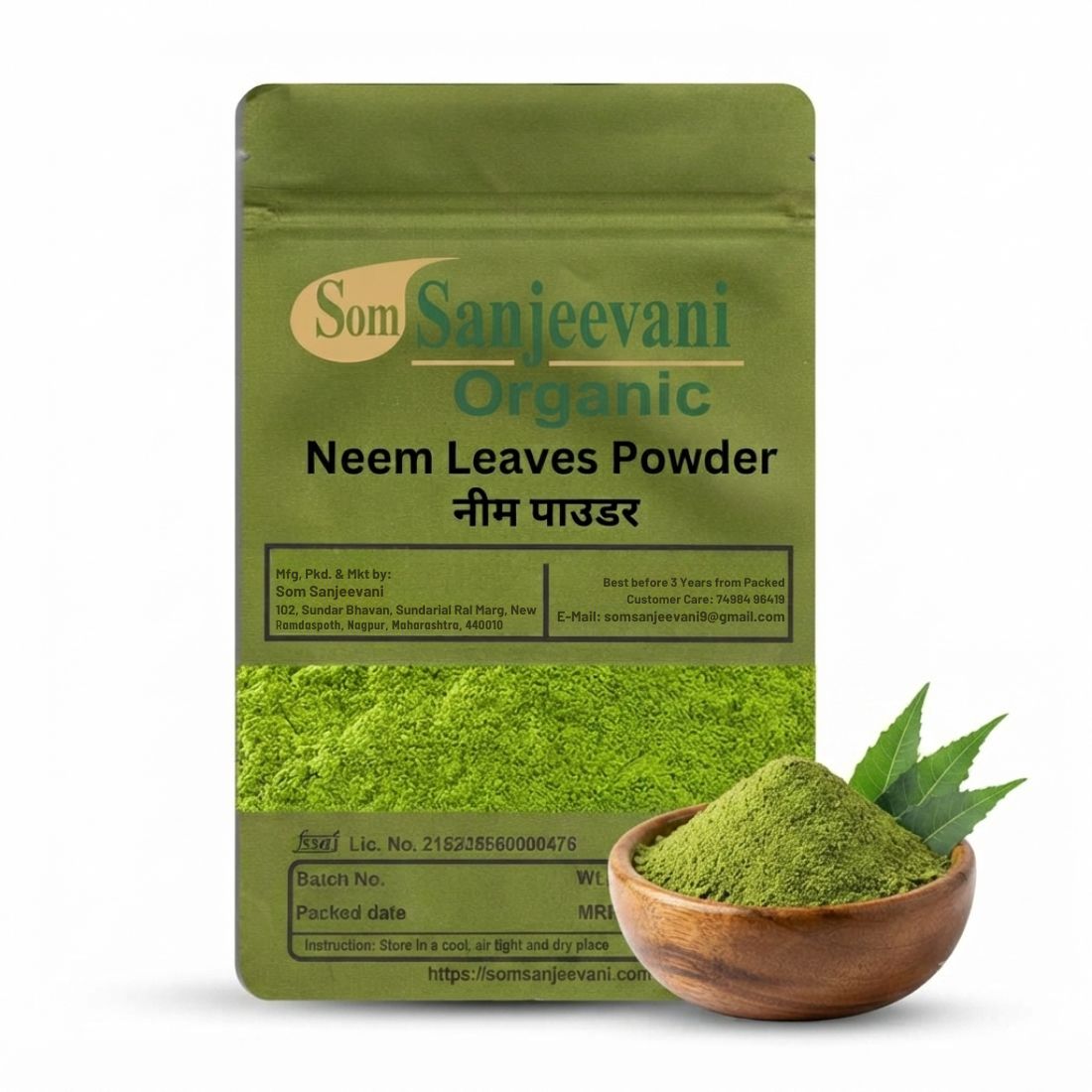 Neem Leaves Powder Som Sanjeevani Organic For -Natural-असली-प्राकृतिक-