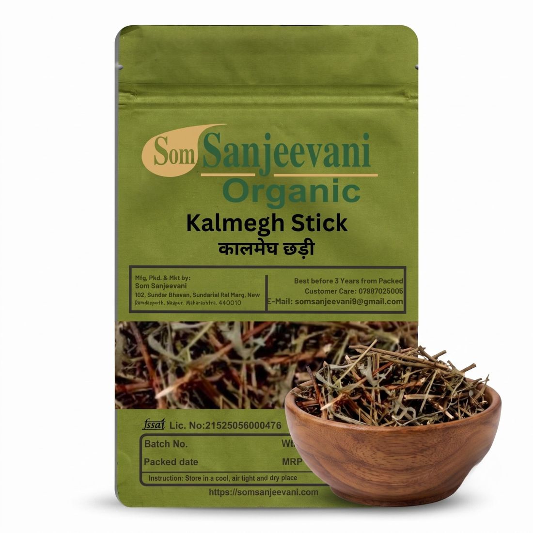 Kalmegh Sticks Som Sanjeevani Organic Traditional Herbal Support, Straight from Nature