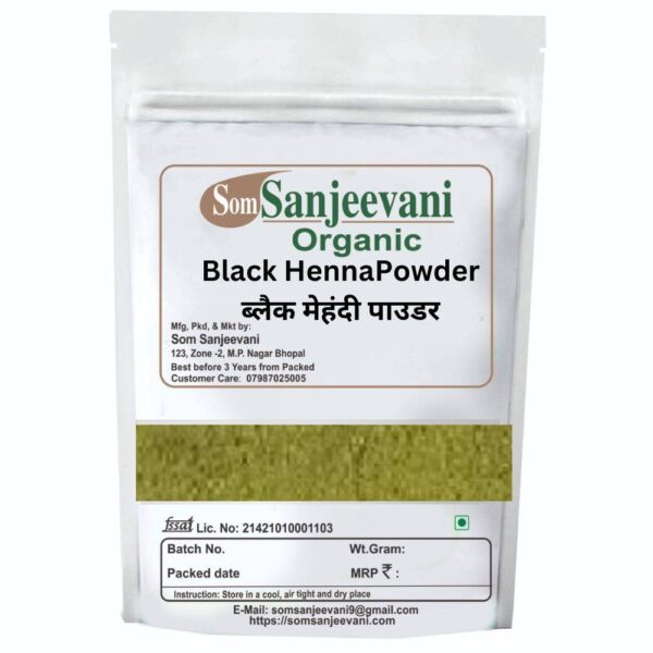 Black Henna Colour Powder  Natural ingredients-No Mixing-Ayurvedic-असली-Som Sanjeevani Organic