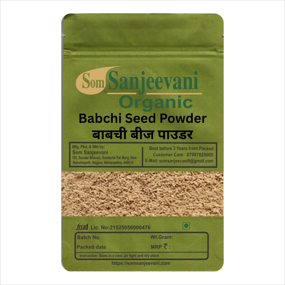 Babchi Seed Powder-Natural -असली-Som Sanjeevani Organic