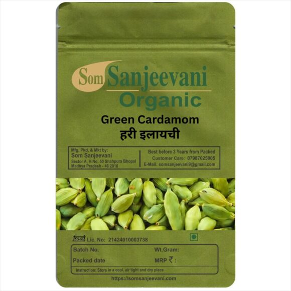 Green Cardamom-Natural-No Mixng- Som Sanjeevani Organic