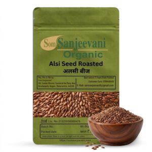 Alsi Seeds (Flax Seeds) Roasted Som Sanjeevani Organic for Natural Omega-3|Dietary Fibre
