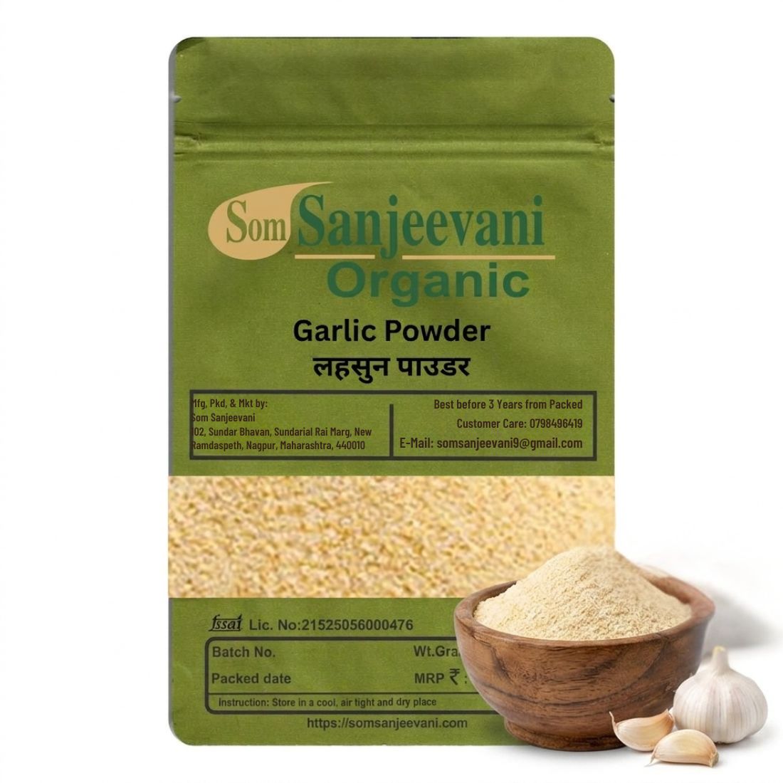 Garlic Lehsan Dry Powder Som Sanjeevani Organic For-Natural-असली-प्राकृतिक
