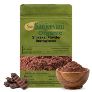 Shikakai Powder|Kochi|Satala|Som Sanjeevani Organic For Acacia Concinna for Hair Wash, Hair Growth, Hair Fall Control, Dandruff & Itchy Scalp