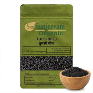 Tulsi Beej|Basil Seeds|Sweet Basil Seeds Som Sanjeevani Organic For Herbal Wellness Support for Daily Balance