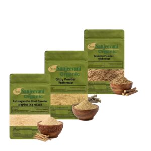 Combo Health Care|Ashwagandha Root|Giloy|Mulethi|(Pack 3)Som Sanjeevani Organic For|each150g|Original