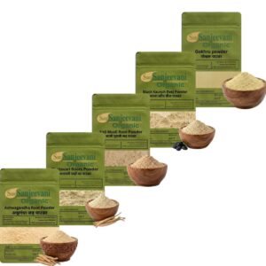 Combo Health Care Powder Ashwagandha|Kaunch beej|Shatavari|Gokhru|Kali Musli|(Pack of 5) Som Sanjeevani Organic For Each 50g|Original