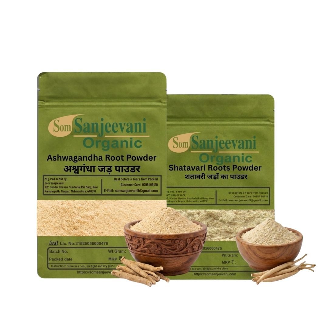 Combo Health Care|Ashwagandha|Shatavari|(Pack 2) Som Sanjeevani Organic For|each200g|Original