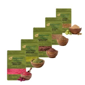 Combo Hair Care|Amla|Reetha|Shikakai|Bhringraj|Hibiscus|(Pack 5)Som Sanjeevani Organic For|each50|Original