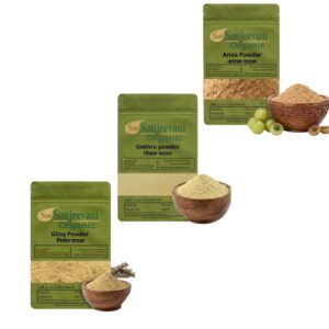 Combo Health Care|Amla|Gokhru|Giloy(Pack 3)Som Sanjeevani Organic For|each100g|Original