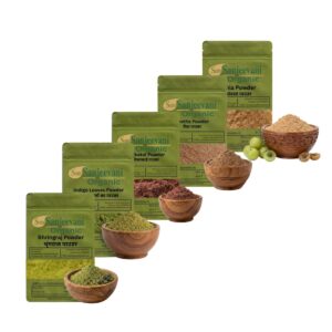 Combo Hair Care| Amla|Reetha|Shikakai|indigo|Bhringraj(Pack 5)Som Sanjeevani Organic For|each50g|Original