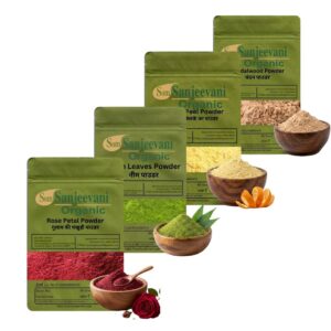 Combo Skin Care|Rose Petal|Sandalwood|Neem|Orange Peel|(Pack 4)Som Sanjeevani Organic For|each50g|Original