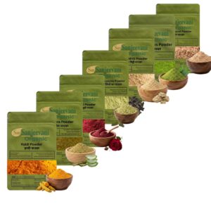Combo Skin Care|Rose Petal|Sandalwood|Neem|Tulsi|Alovera|Turmeric|MultaniMitti|(Pack 7)Som Sanjeevani Organic For|each100g|Original