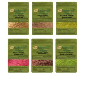Combo Hair Care|Amla|Reetha|Shikakai|Bhringraj|Hibiscus|Henna|(Pack 6)Som Sanjeevani Organic For|each50