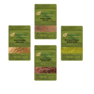Combo Hair Care|Amla|Reetha|Shikakai|Bhringraj|(Pack 4)Som Sanjeevani Organic|each50