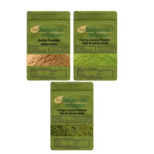 Combo Hair Care|Henna|Indigo|Amla(Pack 3)Som Sanjeevani Organic For|each50g