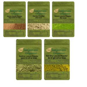 Combo Health Care|Jamun Seed|Karela|Neem|Gudmar|Belpatra(Pack 5)Som Sanjeevani Organic For|each100g