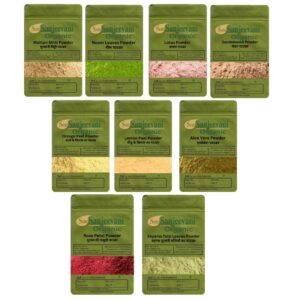 Combo Skin care|MutaniMitti|Rose Petal|Neem|Lotus|Chandan|Orange Peel|Lemon Peel|Aloevera|Tulsi|(Pack 9)Som Sanjeevani Organic For|each100g