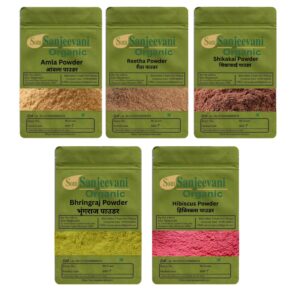 Combo Hair Care|Amla|Reetha|Shikakai|Bhringraj|Hibiscus|(Pack 5)Som Sanjeevani Organic For|each50