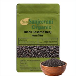 Black Sesame Beej Kali Til|Som Sanjeevani Organic Traditional Black Sesame for Cooking, Sweets, Chutneys & Everyday Preparations