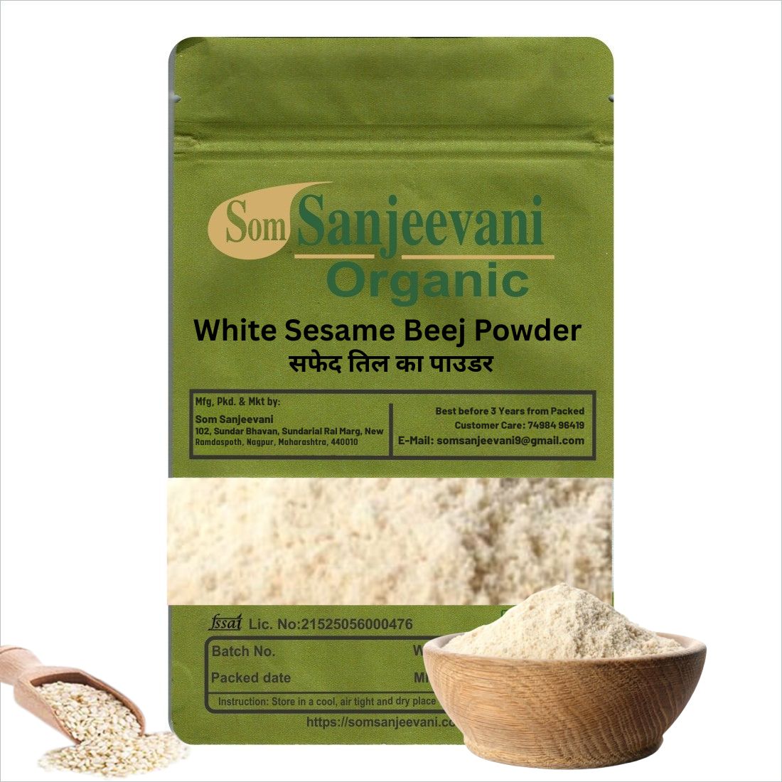 Sesame Seeds Powder White Til Som Sanjeevani Organic Original